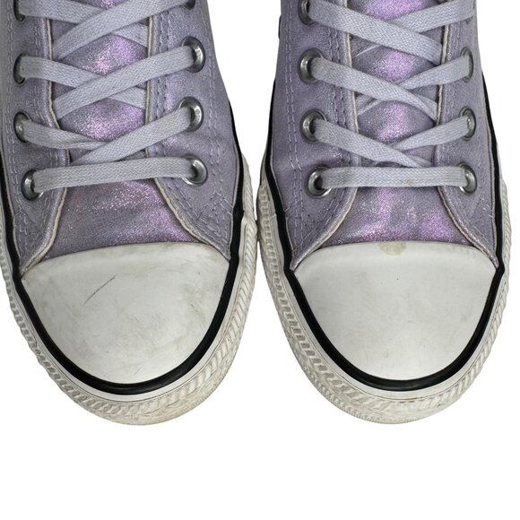 Converse All Star Womens High Top Sneakers Sz 8.5 Light Purple‎ Metallic Canvas - Picture 10 of 11